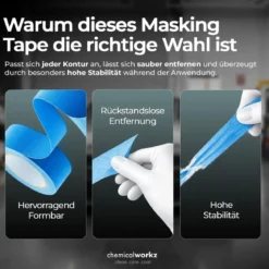 chemicalworkz Masking Tape Klebeband Blau 18mm 1Stk.