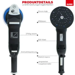 Rupes BigFoot LHR 21MarkIII Exzenterpoliermaschine Basis Kit, 8-teilig