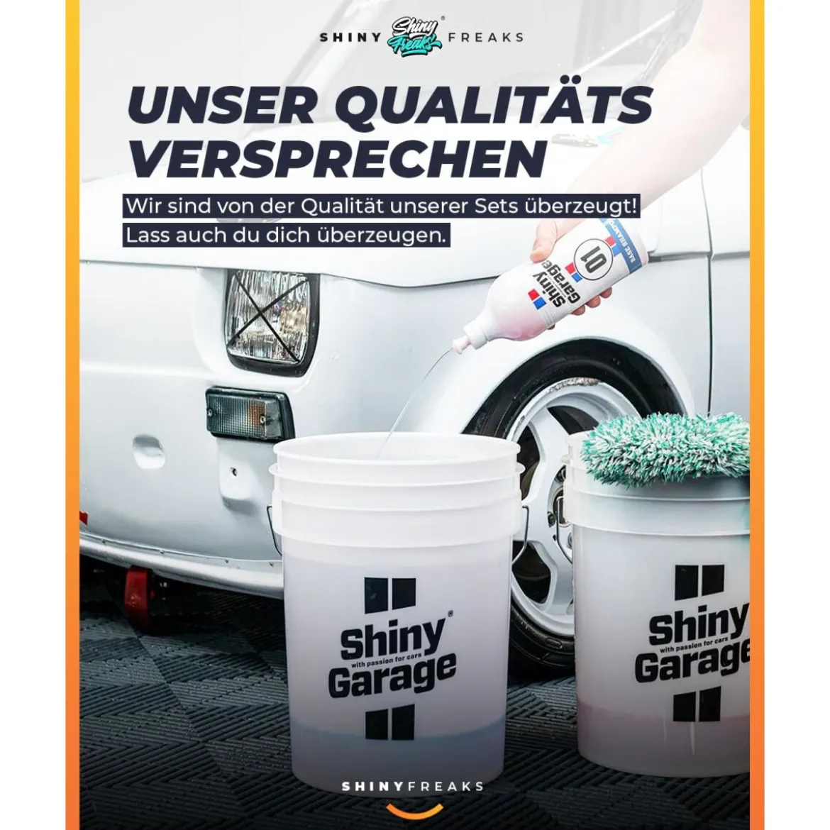 Shiny Garage Wascheimer Set 13L + Zubehör (4-teilig)