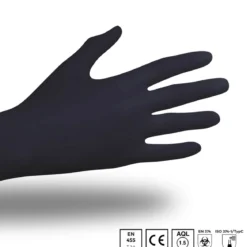 Unigloves BLACK PEARL Nitrilhandschuhe schwarz S, 100Stk.